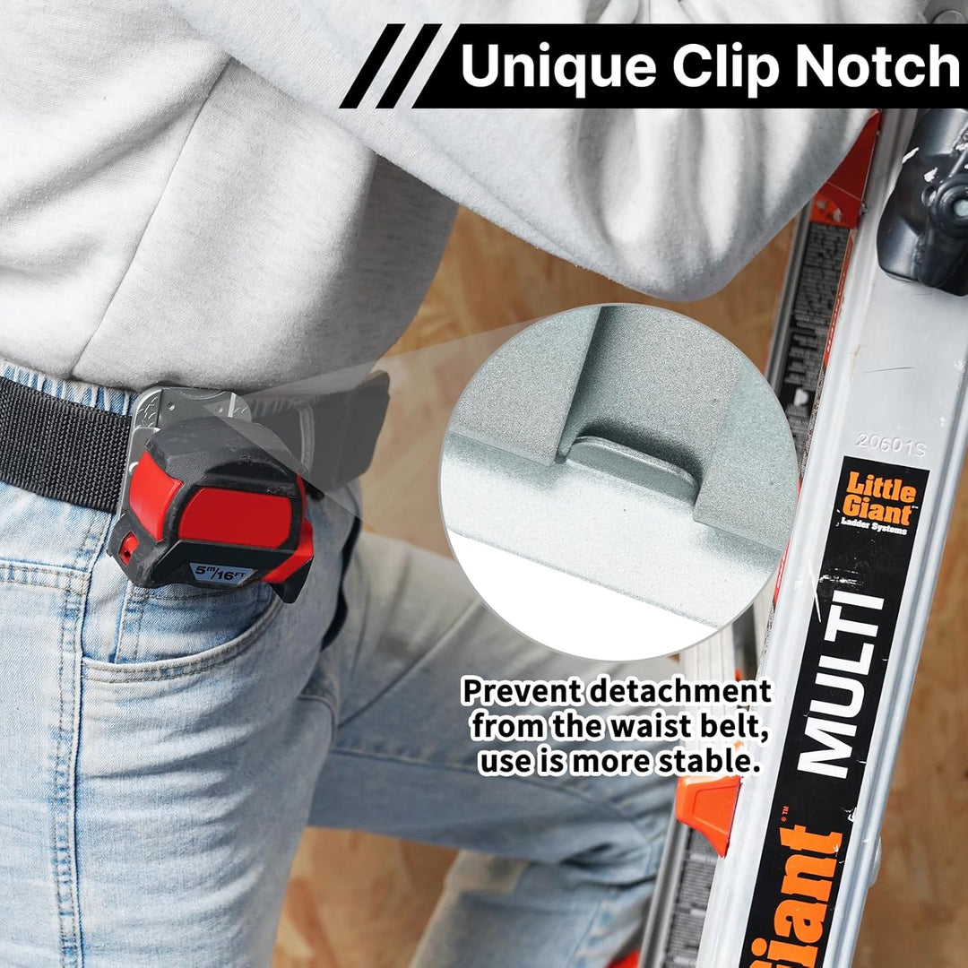MELOTOUGH Massbandhalter für Gürtel, Bohrerhalter für Werkzeuggürtel, Massbandclip, Bohrer-Gürtelcli