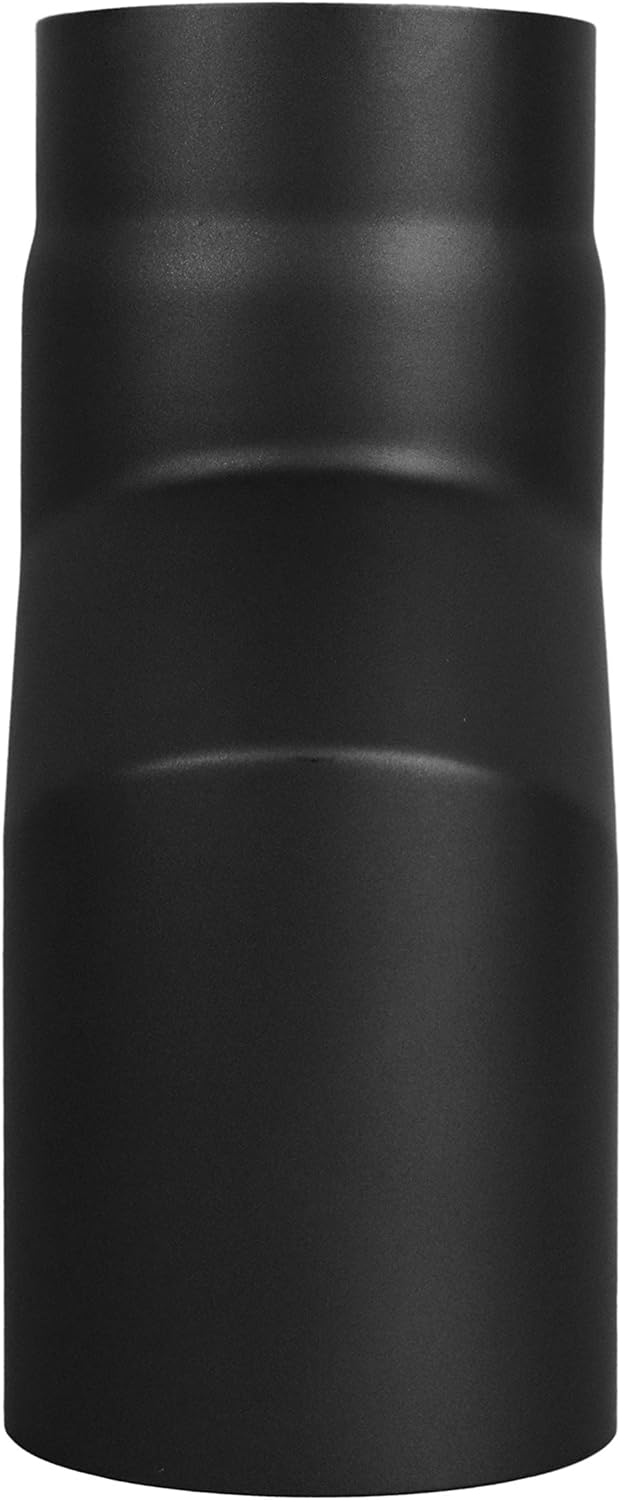 LANZZAS Rauchrohr Versatzbogen mit 60 mm Versatz - im Durchmesser Ø 130 mm - Farbe: schwarz - Doppel