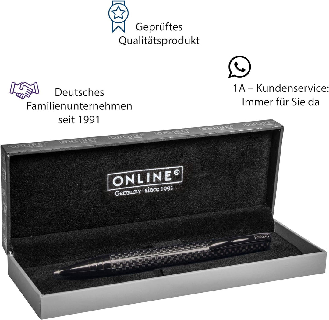 ONLINE ON36012 Drehkugelschreiber Vision Carbon mit internat. Grossraummine Strichstärke M (mittel),