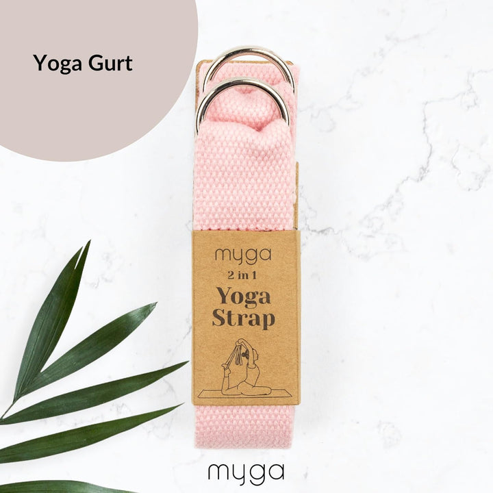 Myga Yoga Zubehör Set | 2 Rutschfeste Yoga Blöcke &amp; Verstellbarer Yoga Gurt | Perfekt für Anfänger &amp;