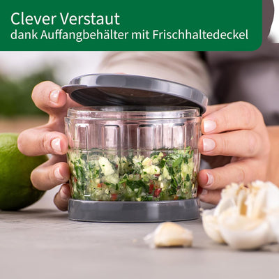 Chefkoch Gemüseschneider 2-teilig – Multihacker zum Zerkleinern von Zwiebeln, Gemüse, Kräuter & Co.