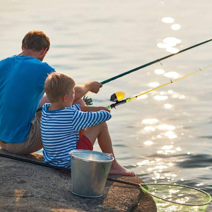 Sougayilang Kinder-Angelruten, tragbare Teleskop-Angelrute und Spulenkombination, mit Angelschnur, S