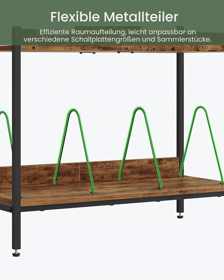 CHOEZON Vinyl Schallplatten Aufbewahrung, 2-stöckiger Schallplattenständer, Schallplattenregal, Scha