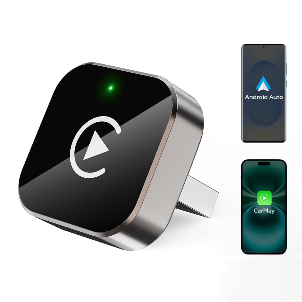Wireless CarPlay Adapter für Apple iPhone & Android, 2026 Upgrade von Wired auf Wireless–Plug & Play