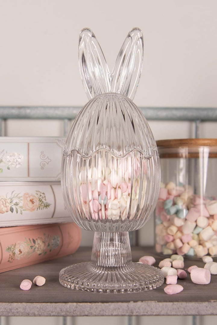Clayre & Eef Glastopf Ei Ø 9x22 cm Transparant Glas