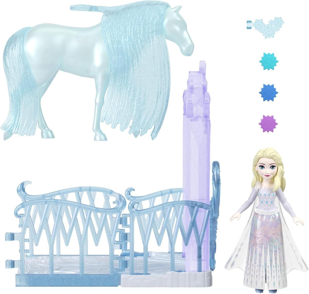 Disney Prinzessinnen-Spielset Stall mit Pferd, Pflege- und Bürstenzubehör, öffnende Türen und Futter