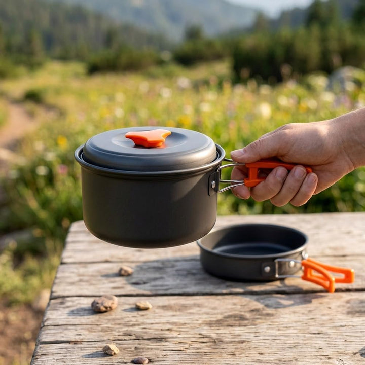 Vilde Camping Kochgeschirr Set Aluminium 10 teilig