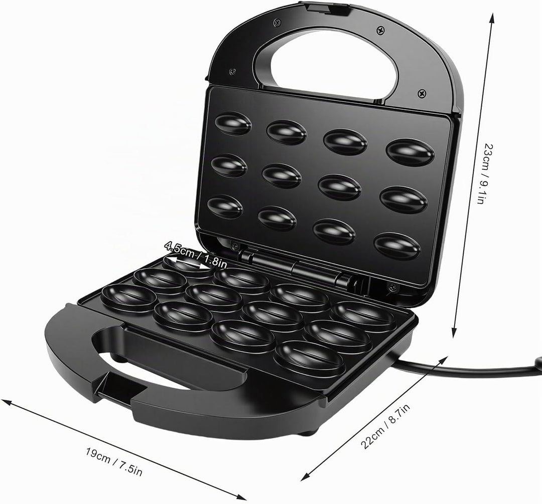 Vikye Walnuss-Keksform-Hersteller, 12 Antihaftbeschichtete Oreshki-Formenmacher, Russisch, 750 W Wal