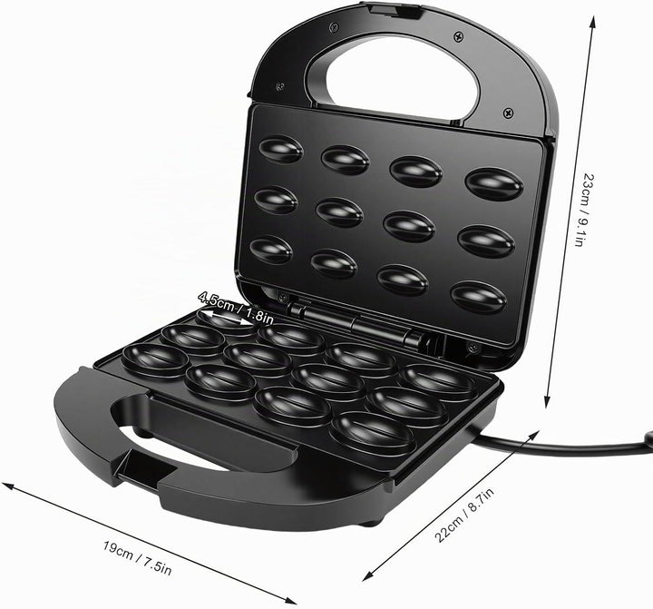 Vikye Walnuss-Keksform-Hersteller, 12 Antihaftbeschichtete Oreshki-Formenmacher, Russisch, 750 W Wal
