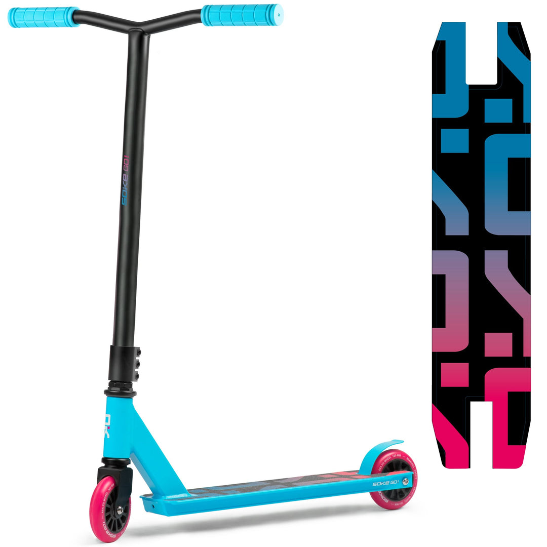 SOKE Stunt Scooter Erwachsene Jugendliche - Freestyle Roller ABEC-9 Kugellager - 100 mm Räder - 48,5