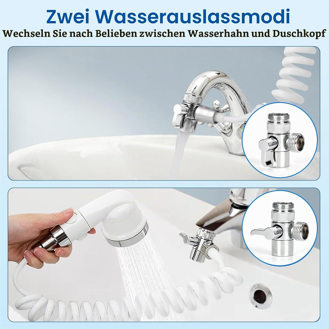 Handbrause für Waschbecken mit Schlauch 3M, Duschkopf mit Stoppfunktion Waschbeckenbrause mit Schlau