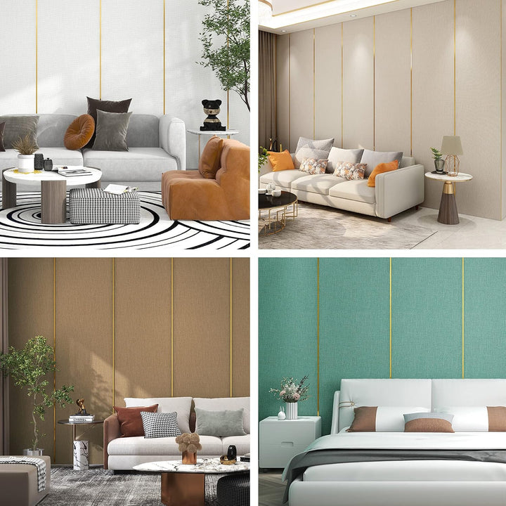 10m Goldene Zierleiste, abziehen und aufkleben, flexible Spiegel, Wand, Decke, Boden, Schrank, Flies