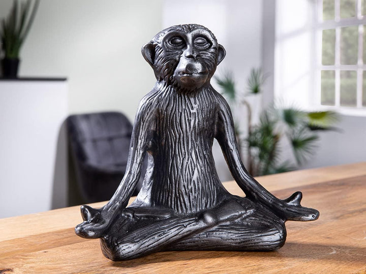 GILDE Deko Tierfigur Skulptur Yoga AFFE Monkey - Moderne Kunst und Dekoraion aus Kunstharz - Farbe: