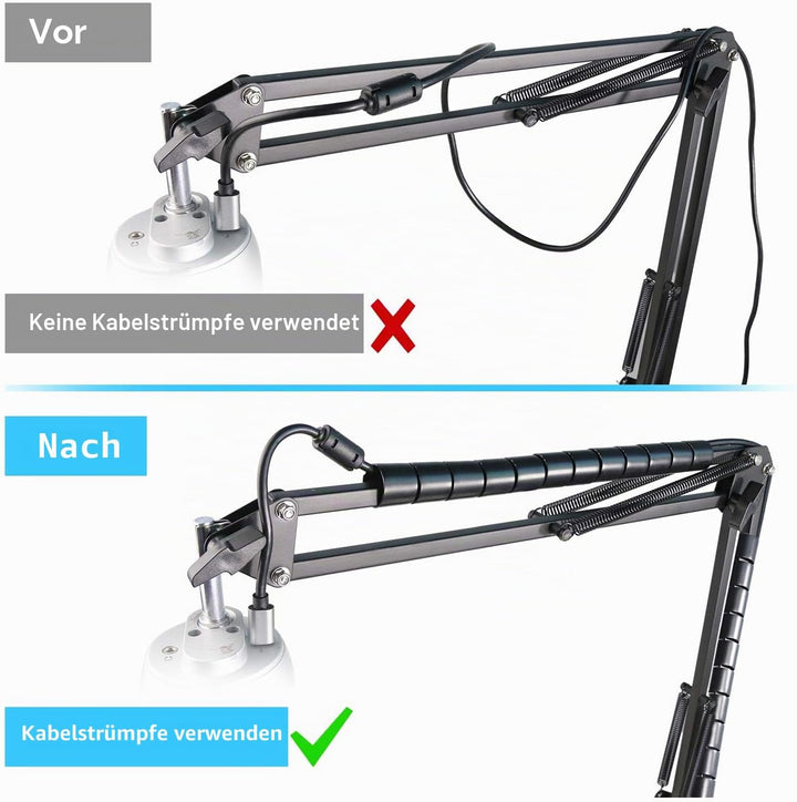 Fifine K669 Mikrofonarm mit Popschutz, Boom Arm Microphone Arm und Flexibler Kabelkanal Kompatibel m