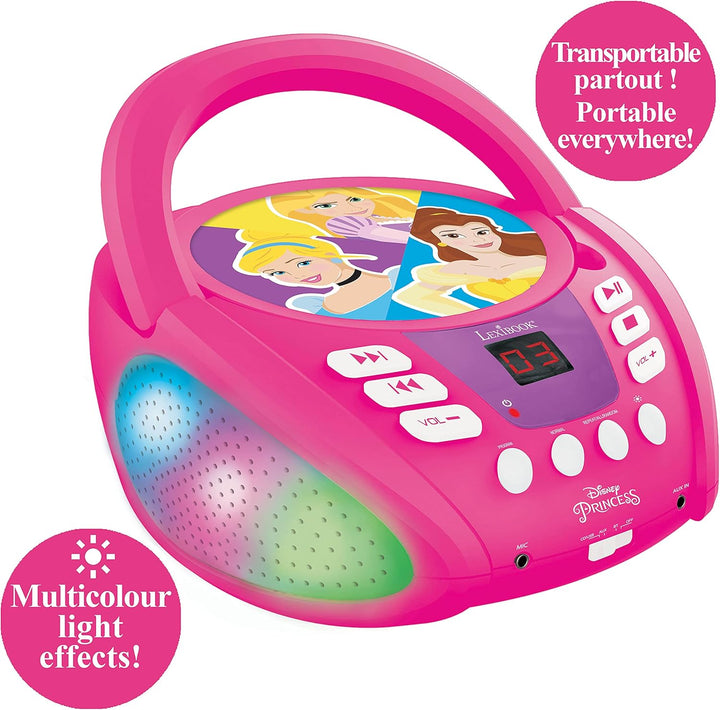 Lexibook RCd109DP Disney Transportable Player R/CD-RW mit neuen mehrfarbigen Lichteffekten, perfekt