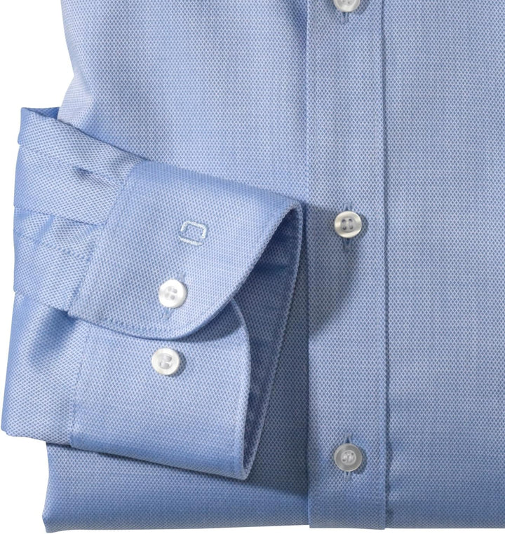 OLYMP Herren Businesshemd Langarm Level.Five.Body.fit,Einfarbig,Body fit,Under Button Down 37 Blau 1