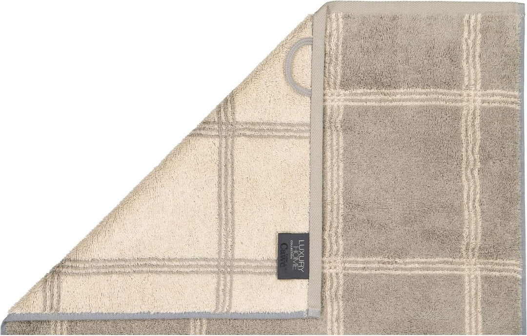 Cawö Handtücher Luxury Home Two-Tone Grafik 604 Graphit - 70 Handtuch 50x100 cm, Handtuch 50x100 cm