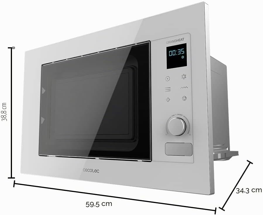 Cecotec Eingebaute Digitale Mikrowelle Grandheat 2090 Built-In Touch White. 800 W, 20 Liter, Touch,
