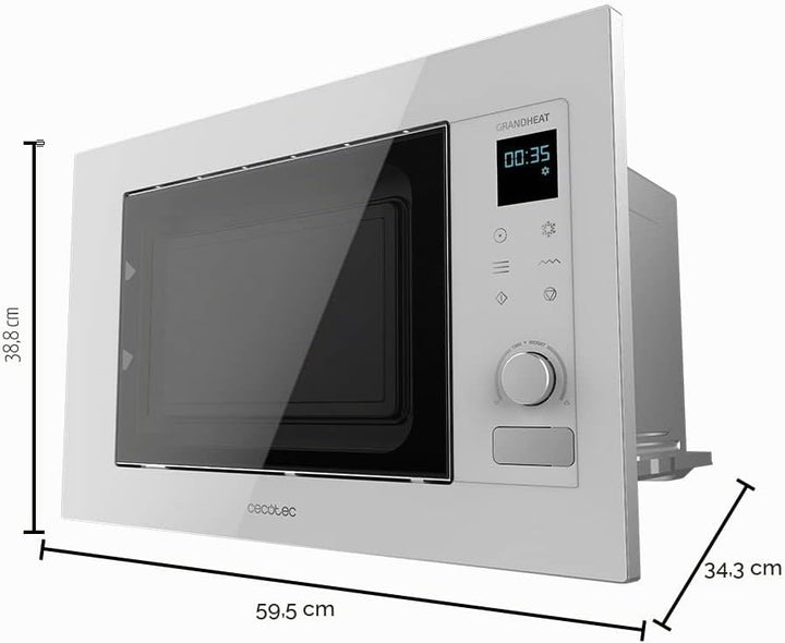 Cecotec Eingebaute Digitale Mikrowelle Grandheat 2090 Built-In Touch White. 800 W, 20 Liter, Touch,