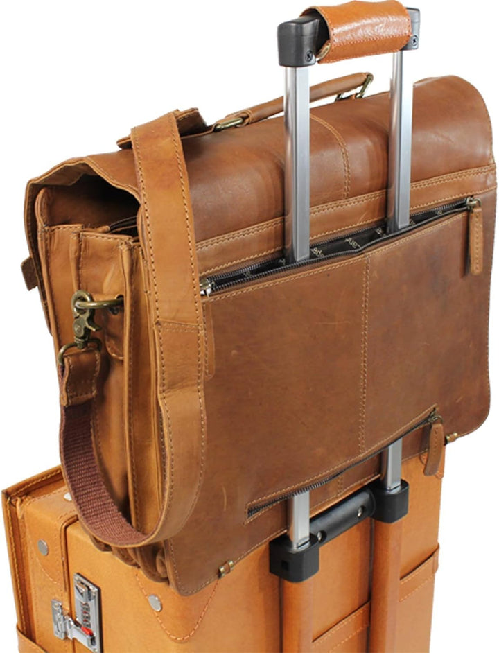 Landleder AKTENTASCHE echt Leder braun Herren