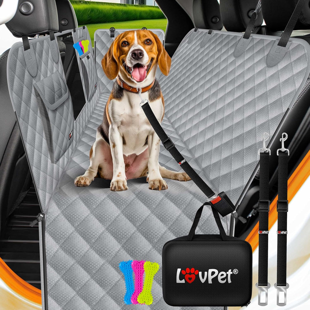Lovpet® 2in1 Hundedecke für Auto Rückbank & Kofferraum mit Seitenschutz und Sichtfenster Kofferraums