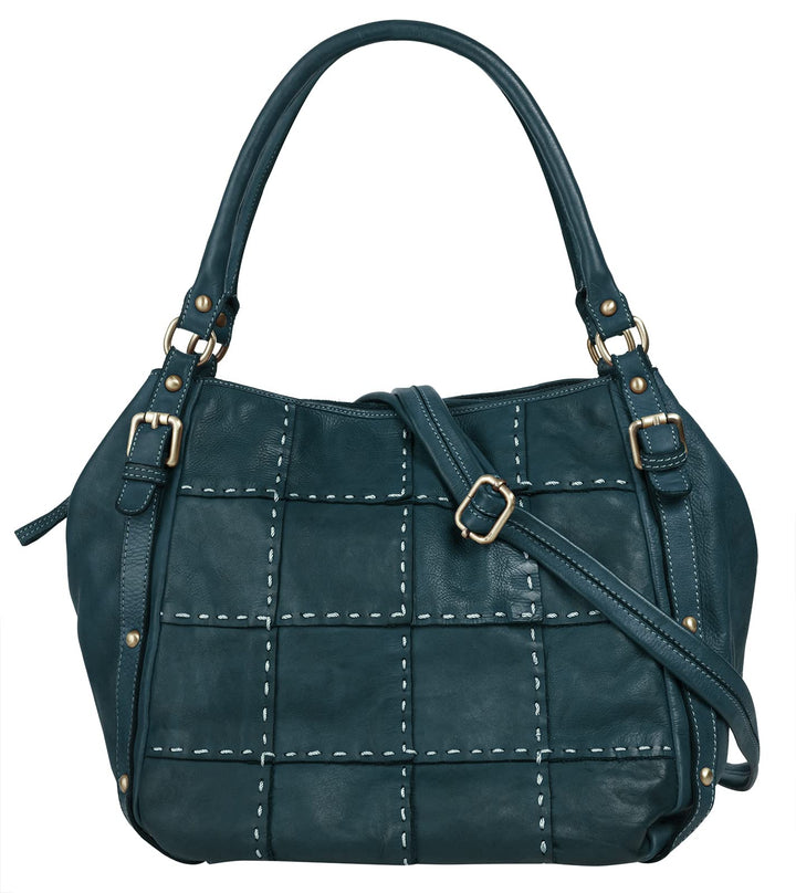 Samantha Look Shopper Echt Leder Damen - 021779 Blau, Blau