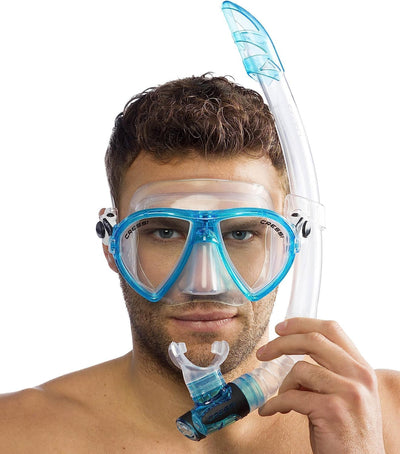 Cressi Tauchmaske Ocean Schnorchelset Transparent/Aquamarin, Schnorchelset Transparent/Aquamarin