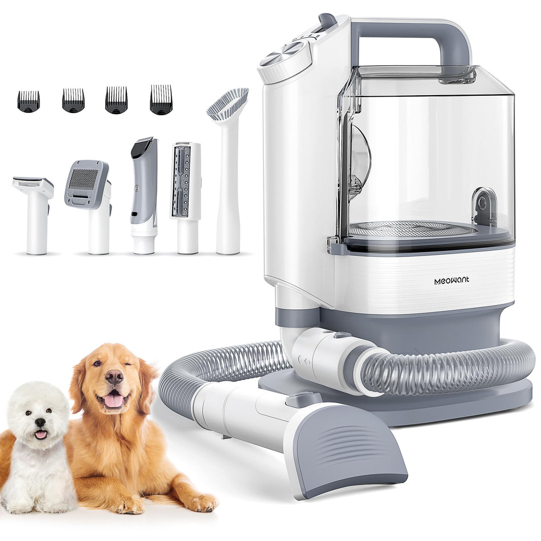 Meowant Hundeschermaschine Mit 5 Werkzeugen &amp; 3,2 L Haartrimmer Staubsauger.Leise Tierhaarschneidema