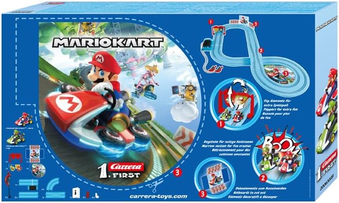 Carrera First Mario Kart™ Rennbahn | Super Mario™ vs. Luigi | Flip-Elemente | 2,9m Rennbahn | ab 3 J