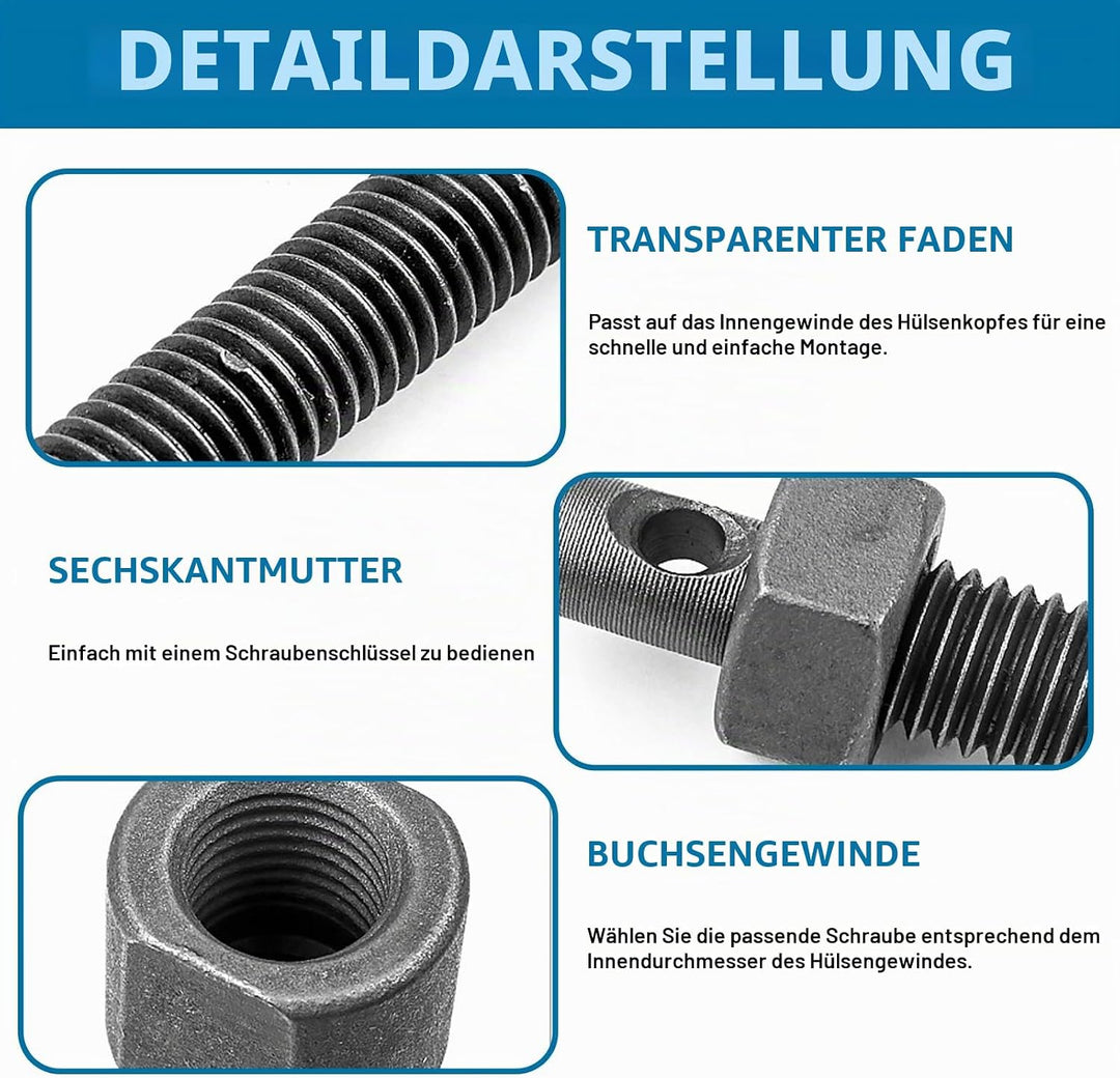 BORDEAG 12 Stück Innenlager Abzieher Set, 9-23mm Motorrad Innenlager-Auszieher-Kit, Radlager Abziehe