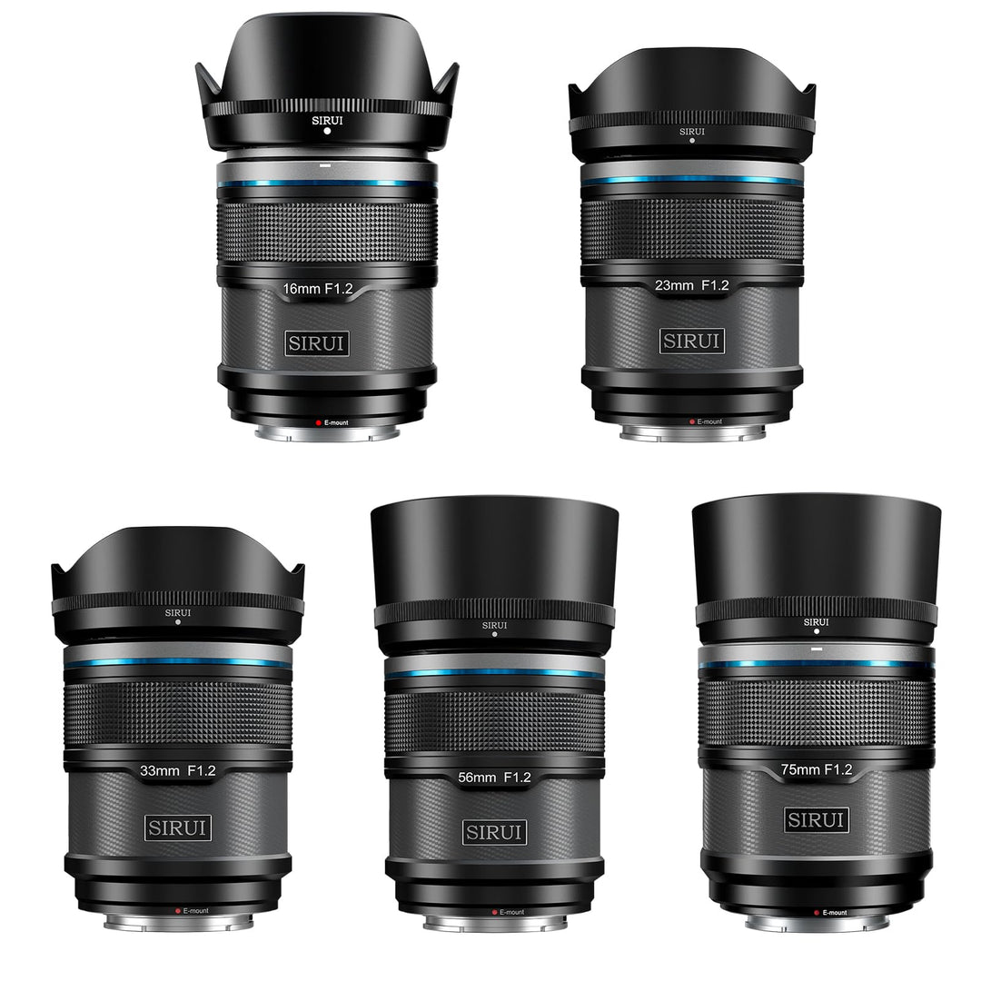 SIRUI Sniper 16mm, 23mm, 33mm, 56mm, 75mm Autofokus-Objektiv-Set, F1.2 Weitwinkel APS-C Kameraobjekt