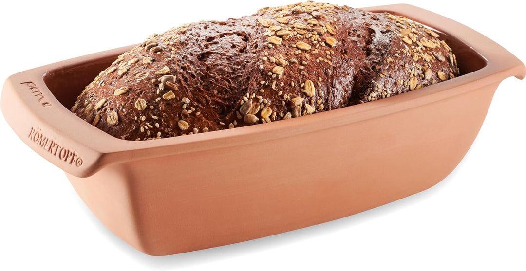 RÖMERTOPF Brotbackform aus Keramik Kastenform für 1Kg Backgut 31,5cm Brottopf zum Backen von Brot &