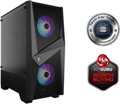 MSI MAG FORGE 100R Mid-Tower ATX Gehäuse (2x USB 3.1 Anschluss, 2x 120mm A-RGB Fan und 1x 120mm Fan