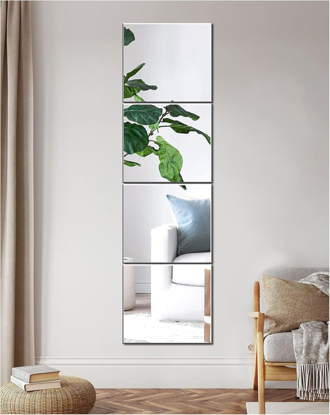 JMITHA Spiegelfliesen Selbstklebend HD Spiegel Glasspiegel Spiegelfliesen Wandspiegel Selbstklebende