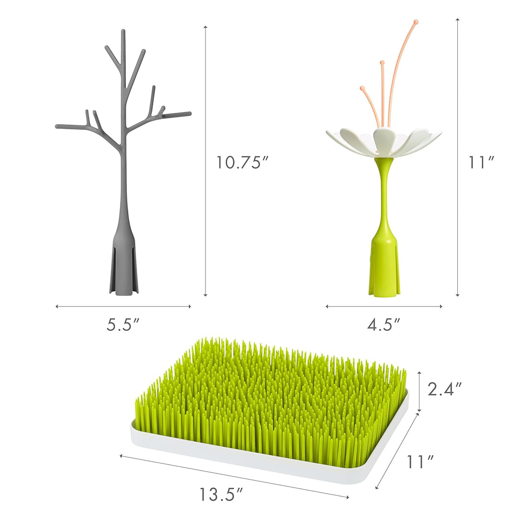 Boon LAWN& TWIG & STEM Trockengestell, Abtropfgestell 3er Set, Stylisches Trockengestell für Geschir