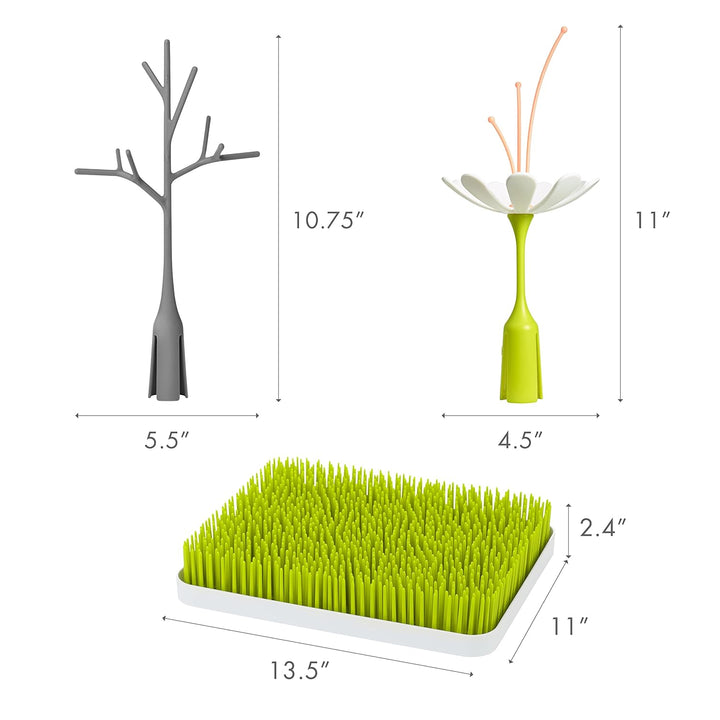 Boon LAWN& TWIG & STEM Trockengestell, Abtropfgestell 3er Set, Stylisches Trockengestell für Geschir