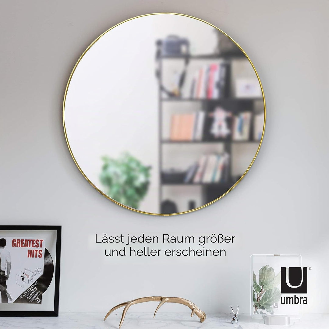 Umbra Hubba Wandspiegel - Runder Spiegel und Wanddeko für Diele, Badezimmer, Wohnzimmer und Mehr, 86