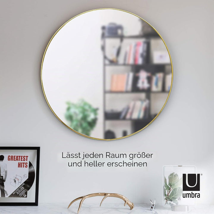 Umbra Hubba Wandspiegel - Runder Spiegel und Wanddeko für Diele, Badezimmer, Wohnzimmer und Mehr, 86