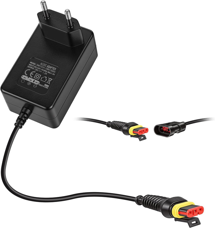28V 1.3A Adapter Rasenmäher Netzteil, Ladegerät kompatibel für Gardena R50Li, R80Li, R40Li, R45Li, R