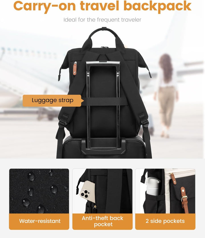 LOVEVOOK Rucksack Damen Gross, 17 Zoll Laptoptasche Schulrucksack Mädchen Teenager Reiserucksack Arb