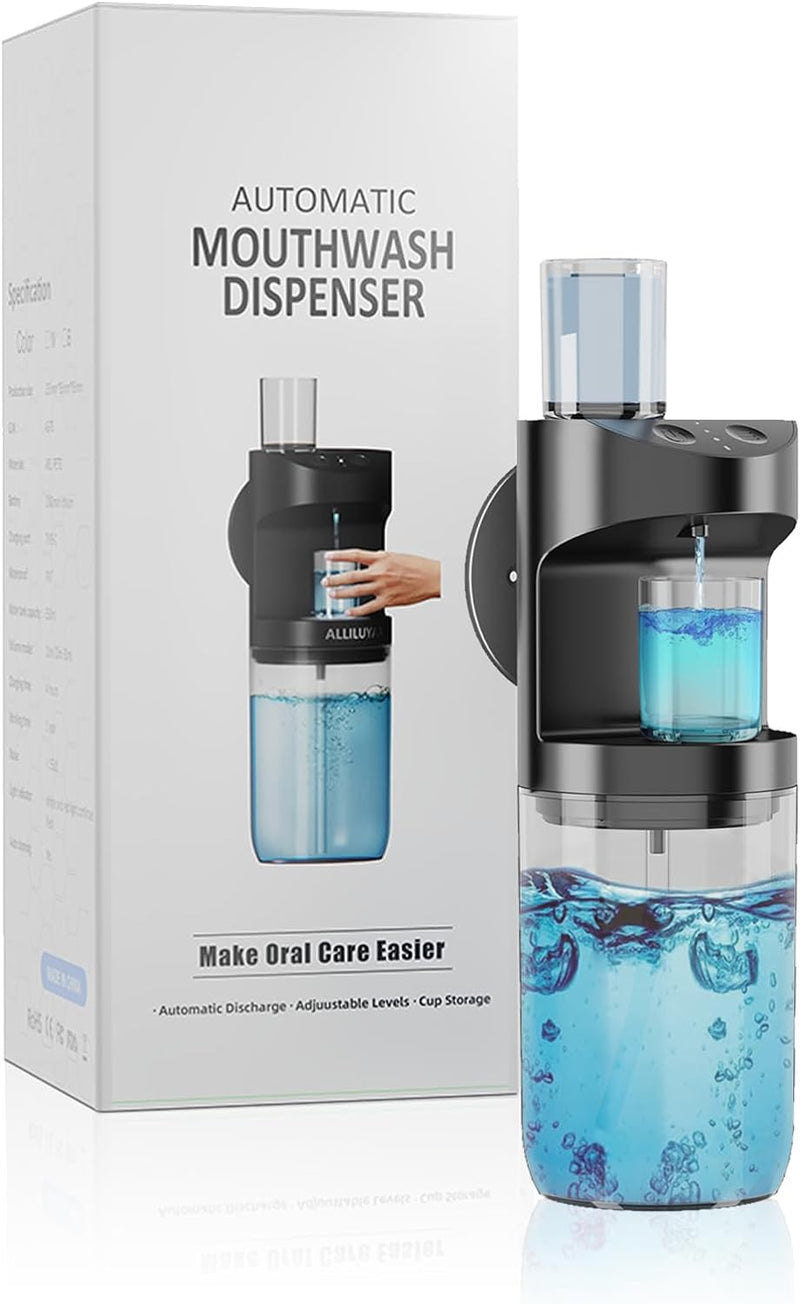 Mundwasser Spender Automatisch,550ML Mundspülung Spender für Badezimmer,Wasserdicht Auffüllbare Mund