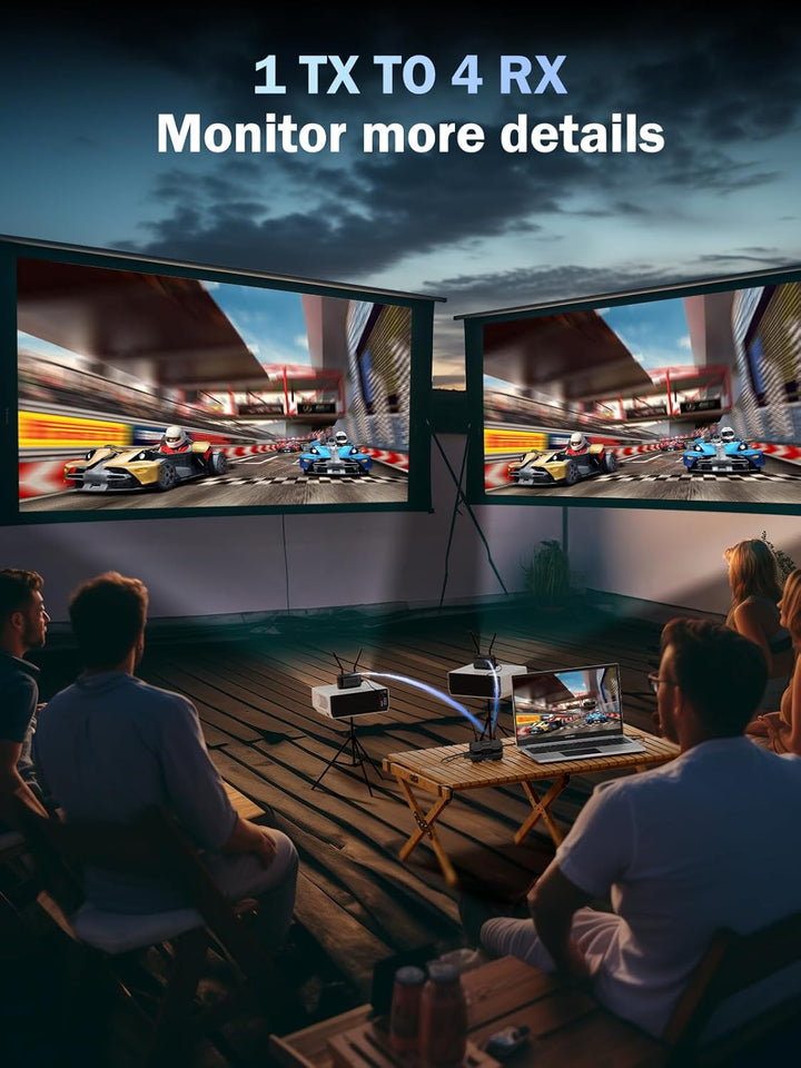 Lemorele Wireless HDMI Transmitter and Receiver mit 2 * 4400mAh Batteries, 200M FHD Drahtloses Video