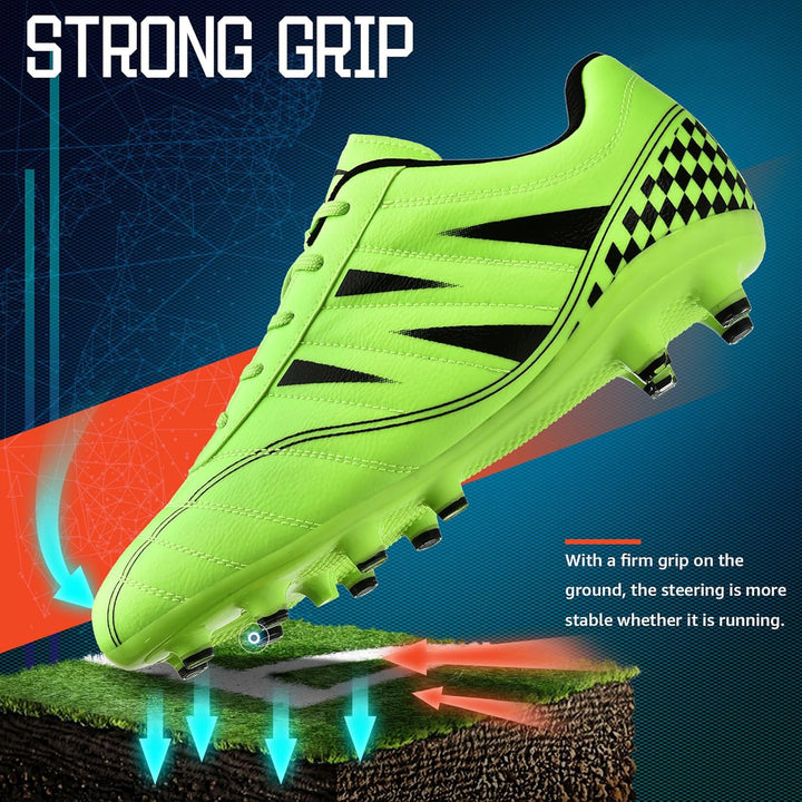 Littleplum Fussballschuh Kinder Footballschuhe Outdoor Athletic Soccer Schuhe 35 EU A Grün, 36 EU