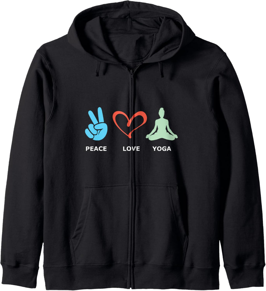 Peace Love Yoga Frieden Liebe Meditation Zen Meditieren Kapuzenjacke