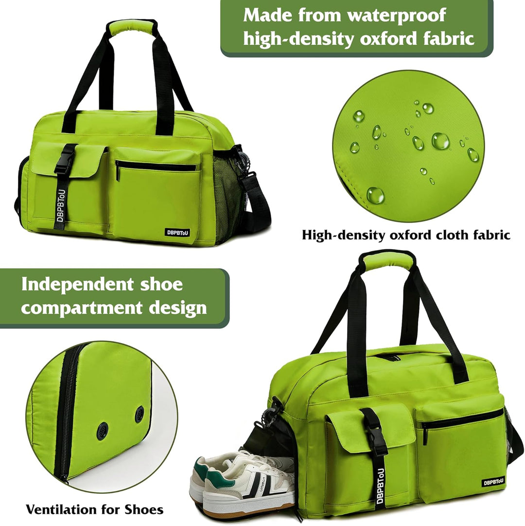 Sporttasche Damen Herren, Reisetasche mit Schuhfach, Trainingstasche mit Nassfach, wasserdichte Week