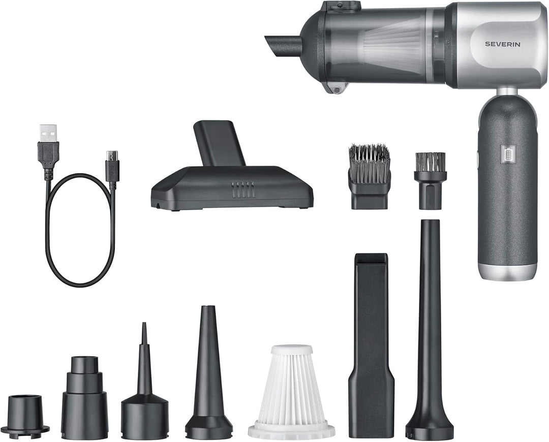Severin 3-in-1 Akku-Handstaubsauger, Luftbläser & Aufpumper, Staubgebläse, für Luftmatratzen, Auto,
