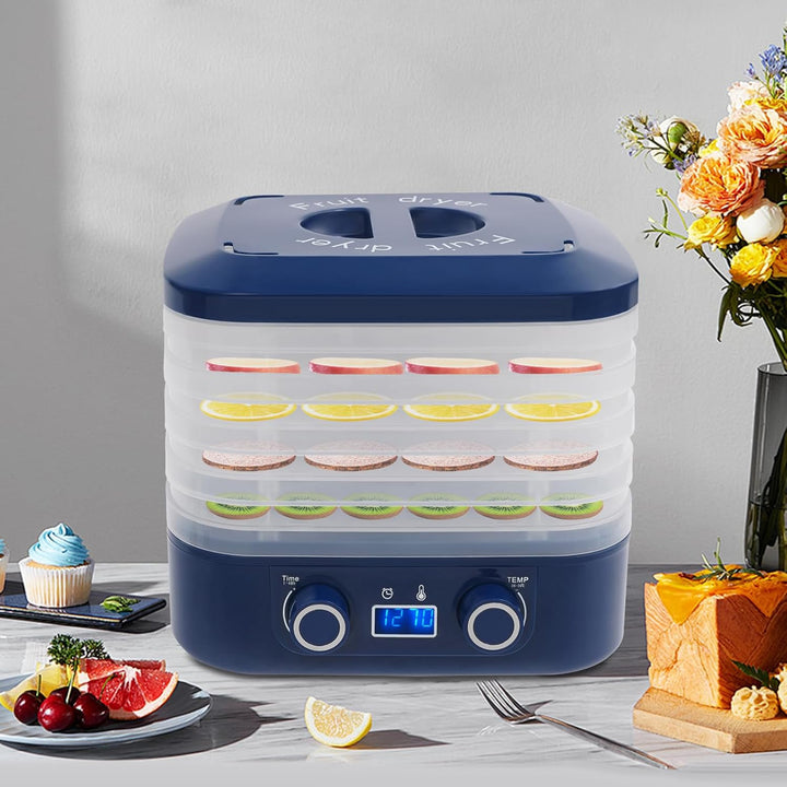 Dörrautomat 5 Etagen mit 360° Heissluftzirkulation, Temperatur 35-70°C einstellbar, LED-Display, Dör