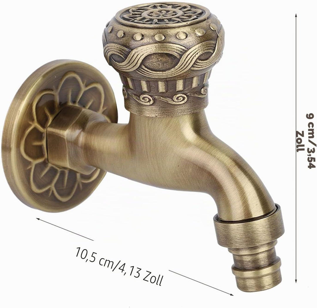 Vintage Wasserhahn Einzelner Kalter Wasserhahn Antik Drache Legierung Wasserhahn 1/2 Waschtischarmat