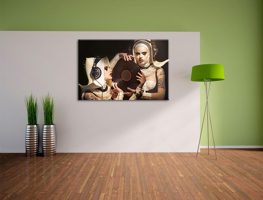 Mysteriöse DJ Frauen, Format: 100x70 auf Leinwand, XXL riesige Bilder fertig gerahmt mit Keilrahmen,
