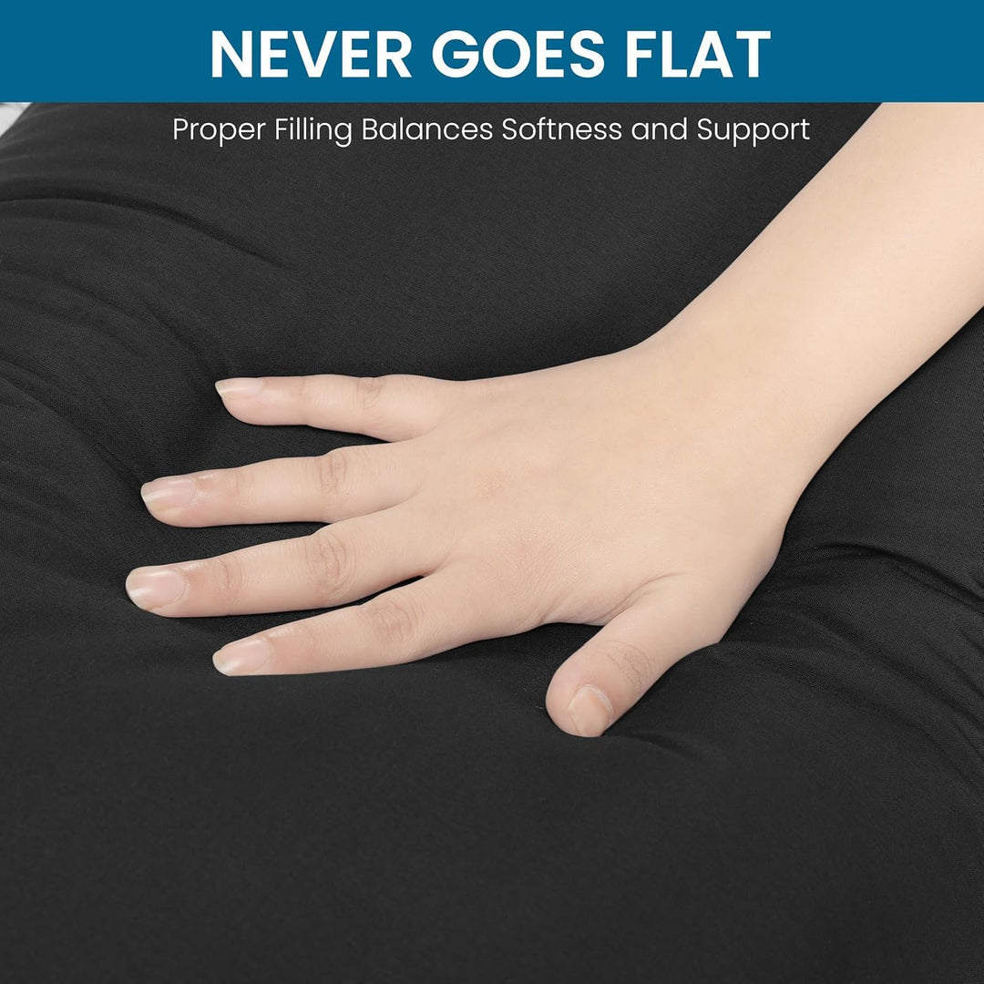 Utopia Bedding Seitenschläferkissen Körperkissen Schwangerschaftskissen | 40x145 Schwarz Bezug aus w